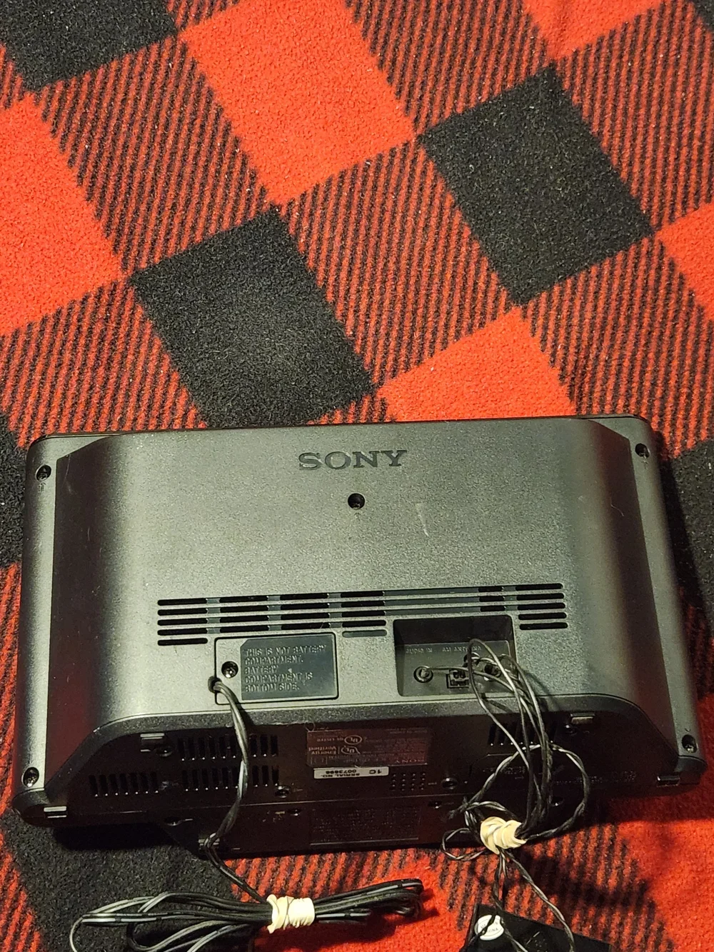 Sony Black Portable Docking Speaker with Clock and Dock